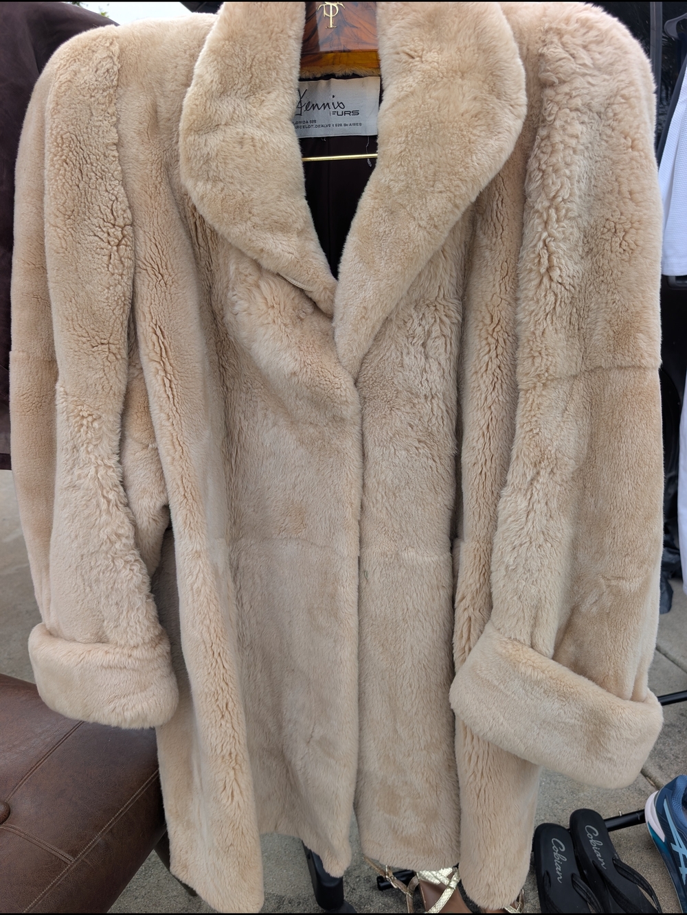 Yves Saint Laurent Cream Plush Teddy Coat